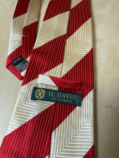 Cravatta regimental panna e rosso