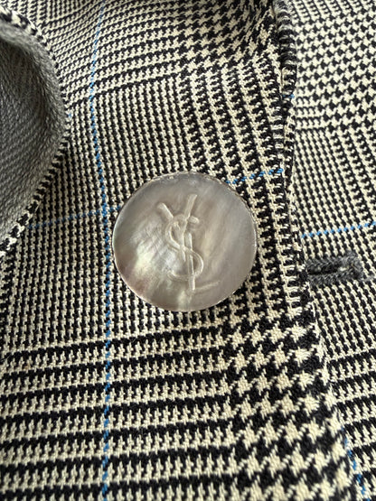 Giacca Yves Saint Laurent anni ‘90 principe di Galles bottoni madreperla - tg. 50