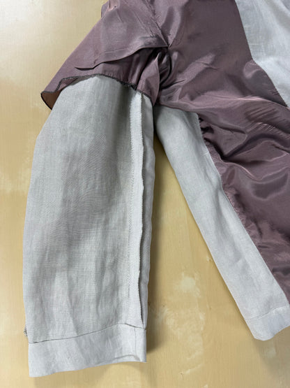 Completo doppiopetto anni '80 oversize viscosa e lino - tg. 46 corta