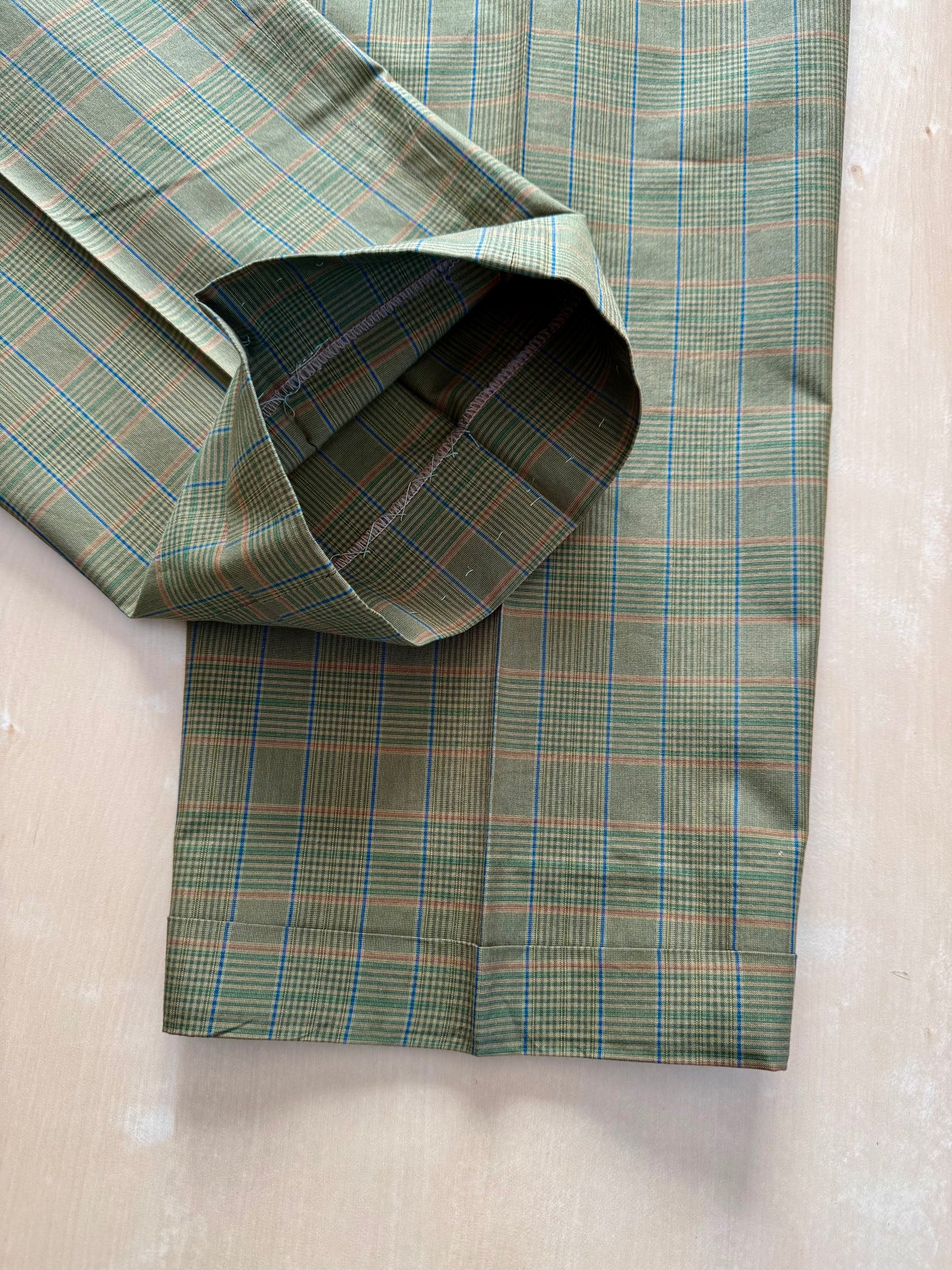 Completo anni ‘80 verde a quadri in cotone sfoderato - tg. 50