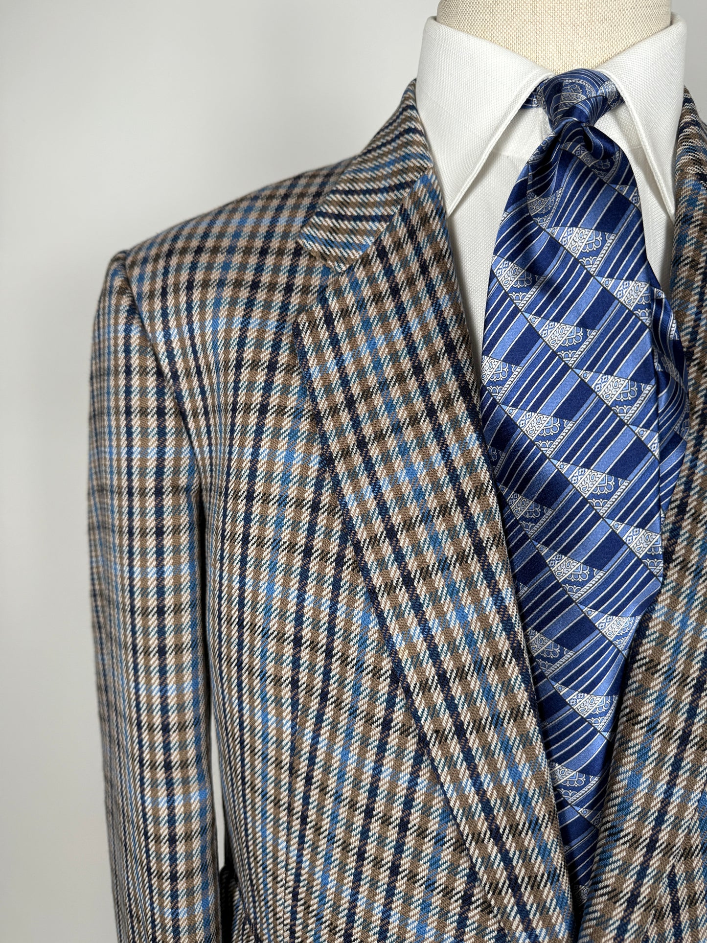 Giacca Daks check quadri blu made in UK - tg. 54/56