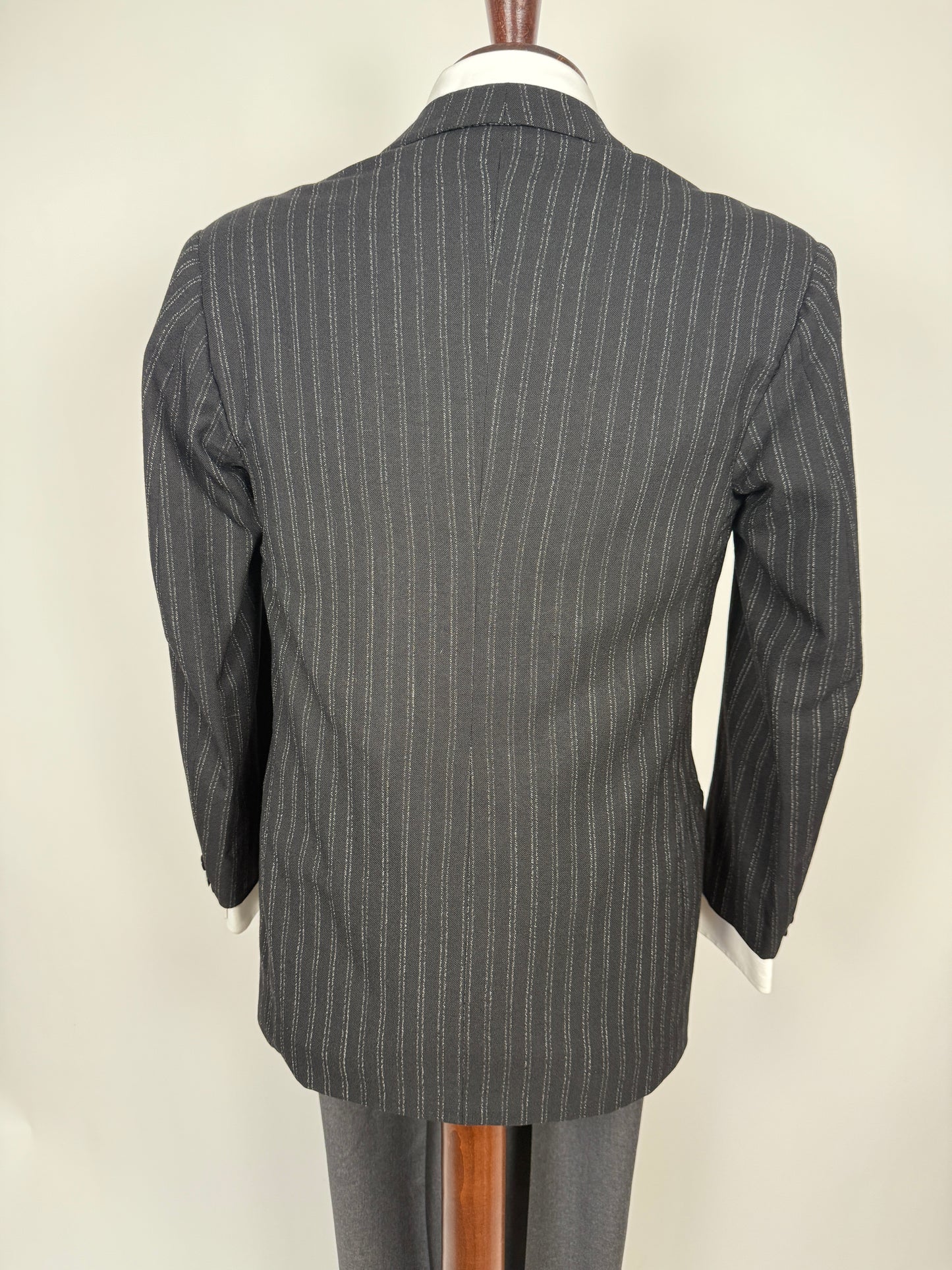 Giacca anni ‘50 sartoriale nero gessato - tg. 44