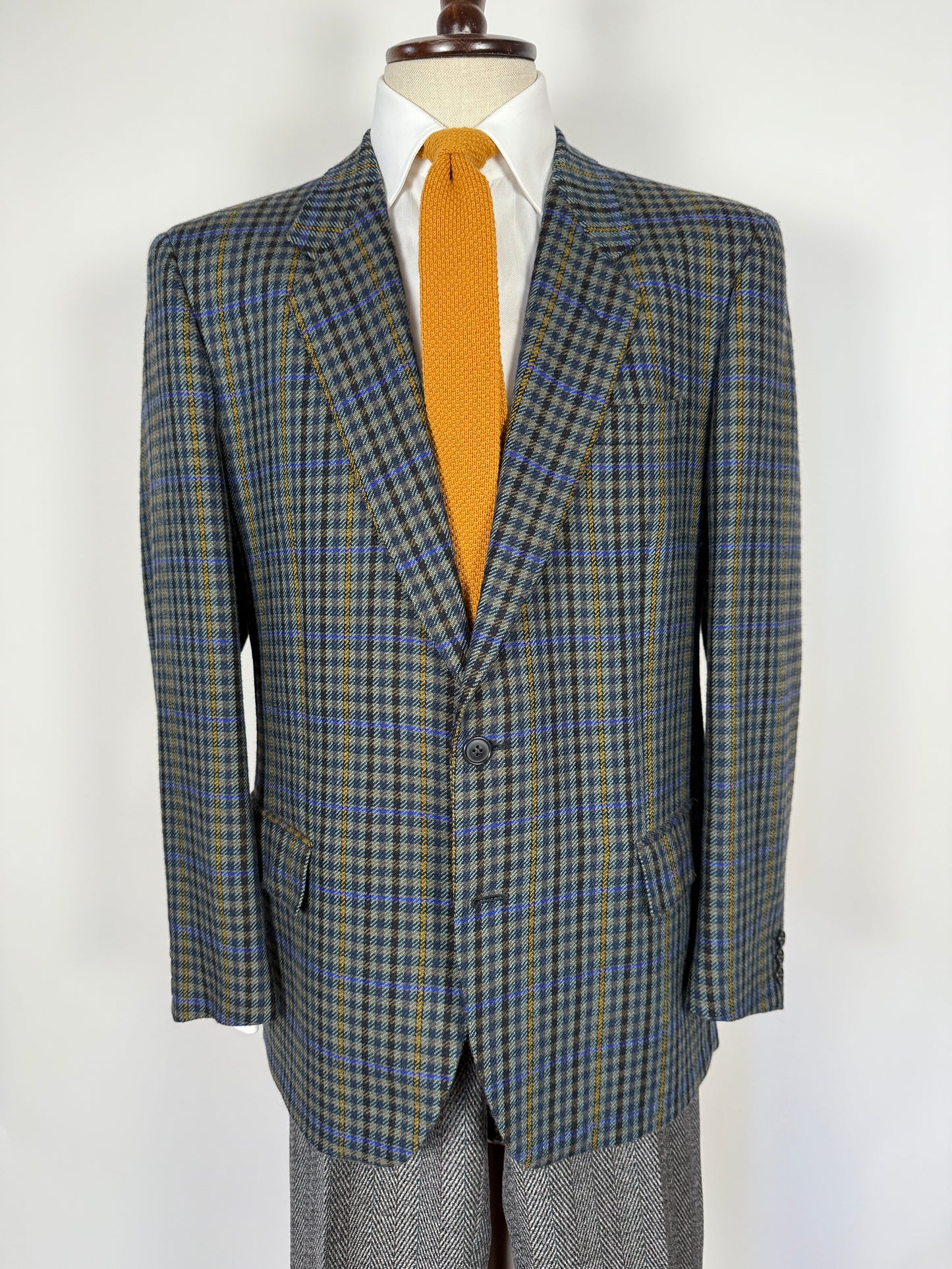 Giacca anni ‘80 in lana check finestrata - tg. 52/54
