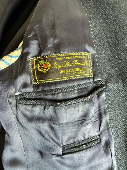 Giacca in puro cashmere spigato tessuto Loro Piana - tg. 50