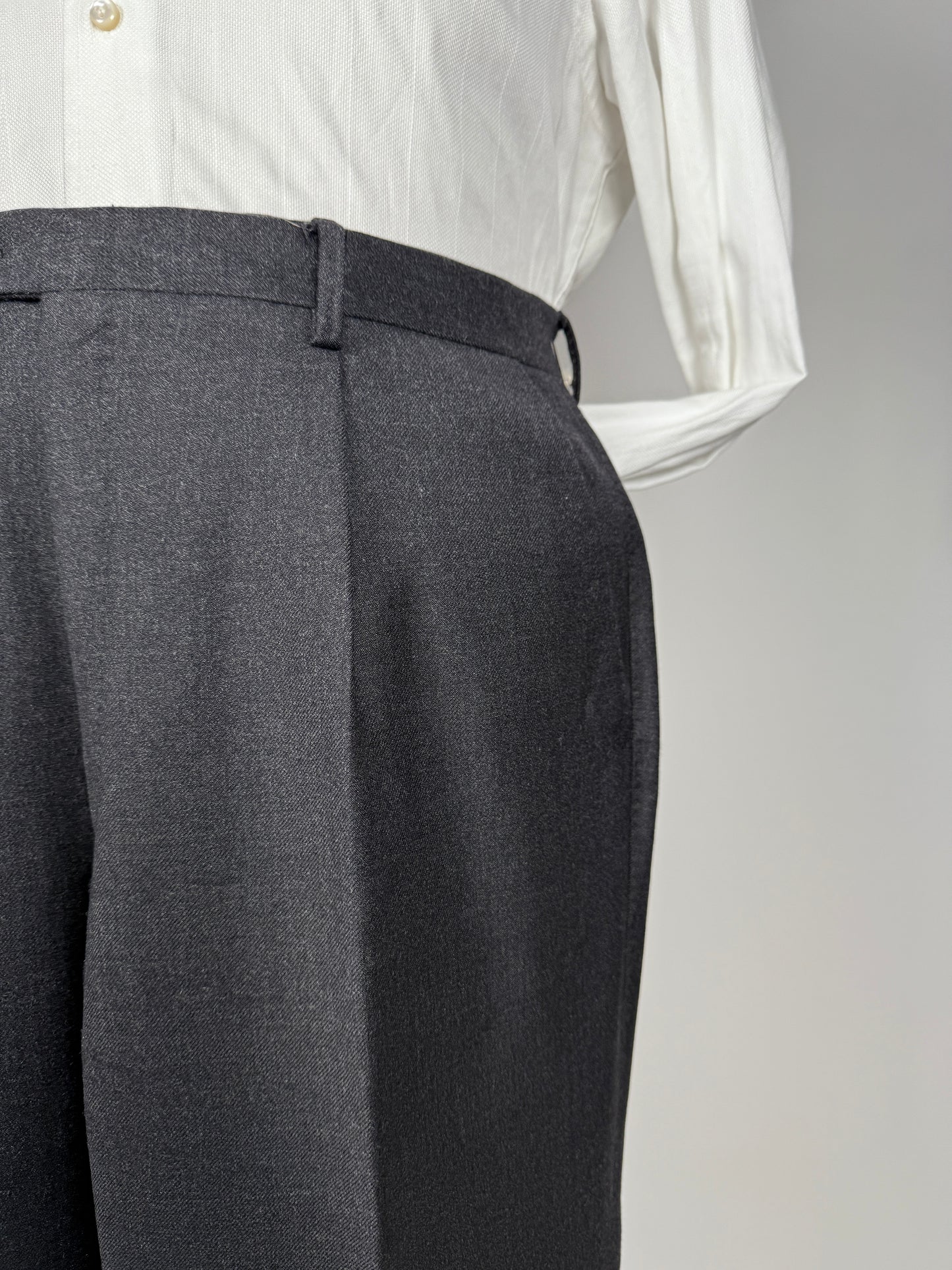 Completo doppiopetto anni ‘70/‘80 flanella antracite - tg. 52