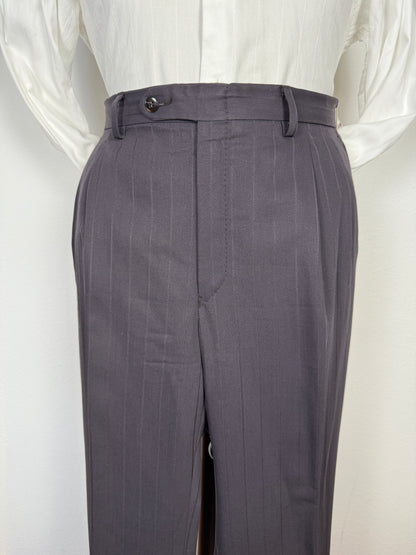 Completo doppiopetto gessato anni ‘80 marrone cacao - tg. 52