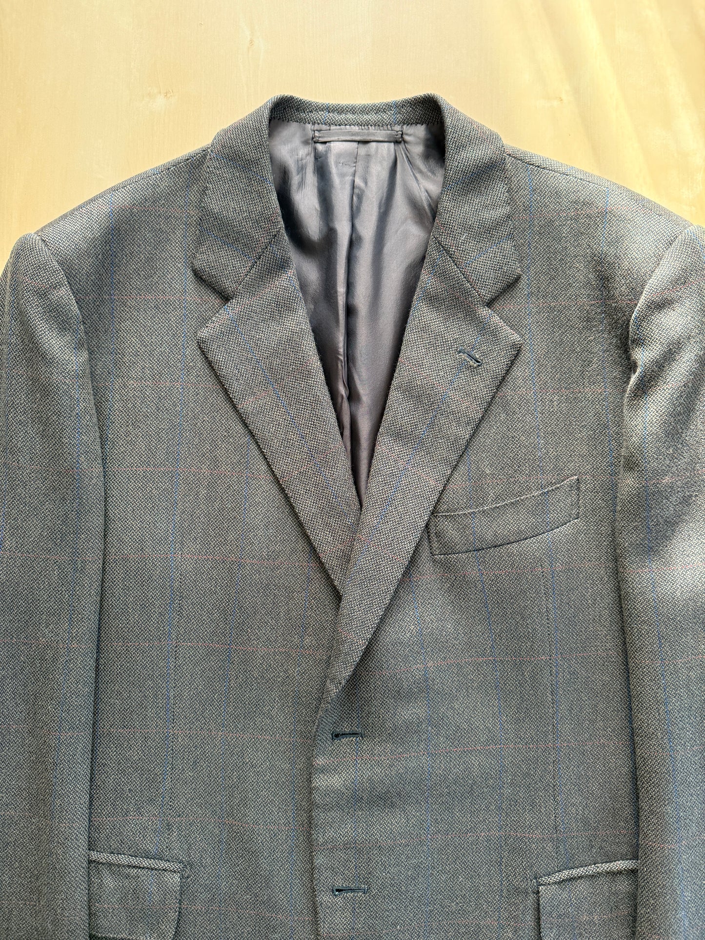 Giacca sartoriale in misto cashmere verde finestrato - tg. 58/60