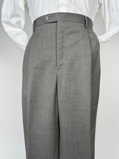 Pantaloni fresco lana grigio medio anni '80 - tg. 52/54