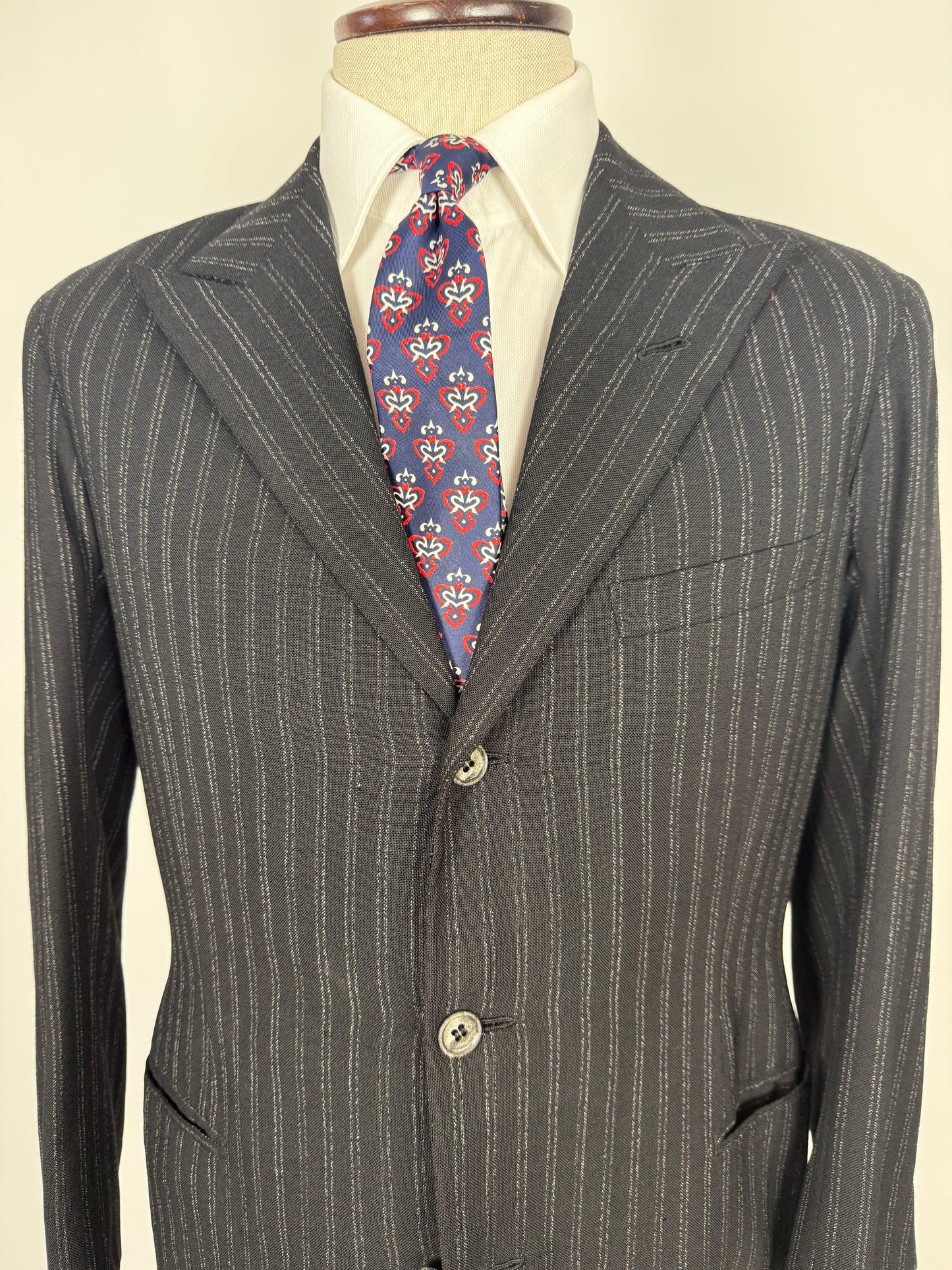 Giacca anni ‘50 sartoriale nero gessato - tg. 44