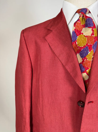 Giacca anni '90 100% lino rosso corallo - tg. 54
