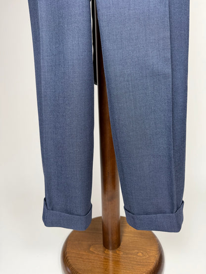 Pantaloni sartoriali grisaglia blu - tg. 52 corta