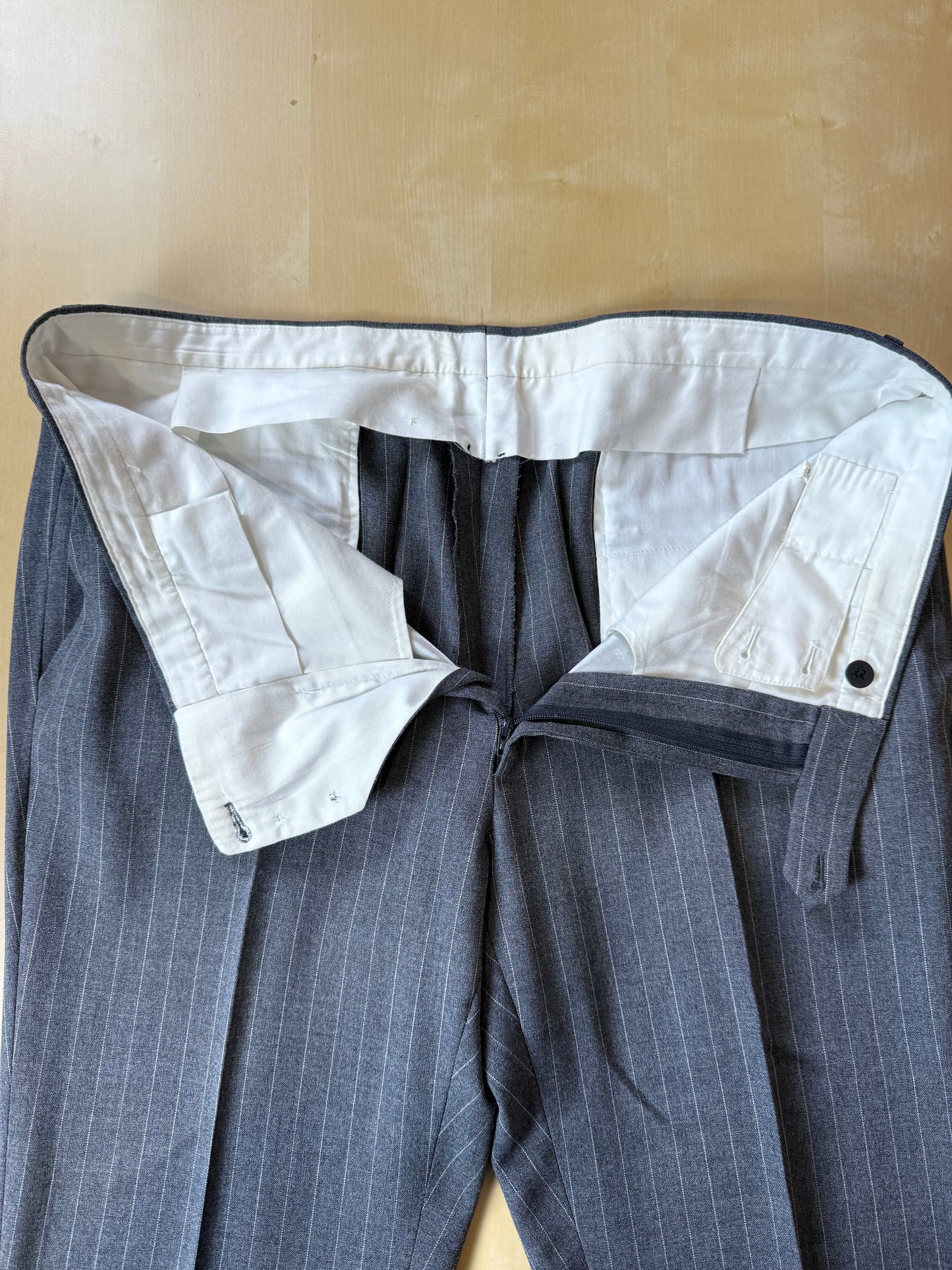 Completo estivo Sartoria Partenopea fresco lana grigio gessato - tg. 50/52