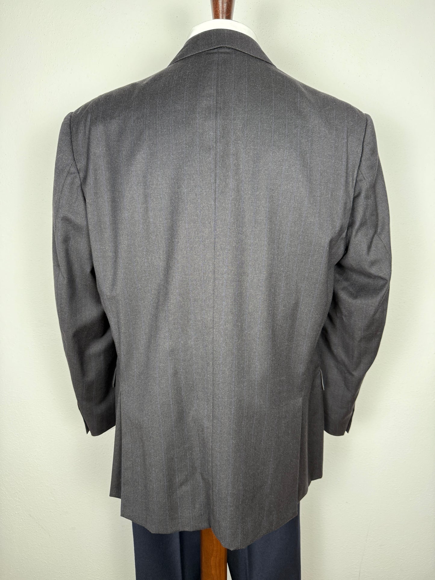 Giacca Coveri anni ‘80 doppiopetto antracite gessata - tg. 54