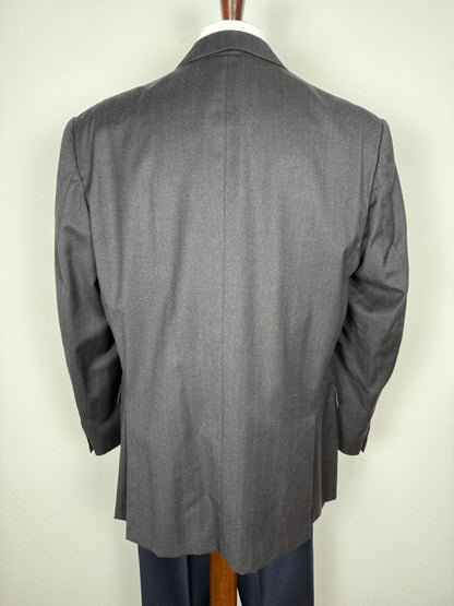 Giacca Coveri anni ‘80 doppiopetto antracite gessata - tg. 54