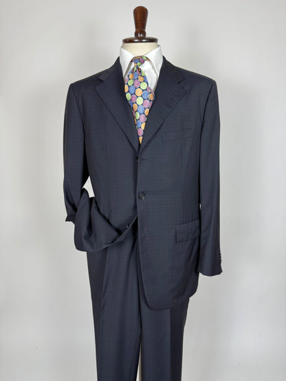 Completo Corneliani fresco lana blu a quadri - tg. 52/54