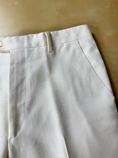 Completo 3 pezzi anni '70 seta shantung avorio - tg. 42/44