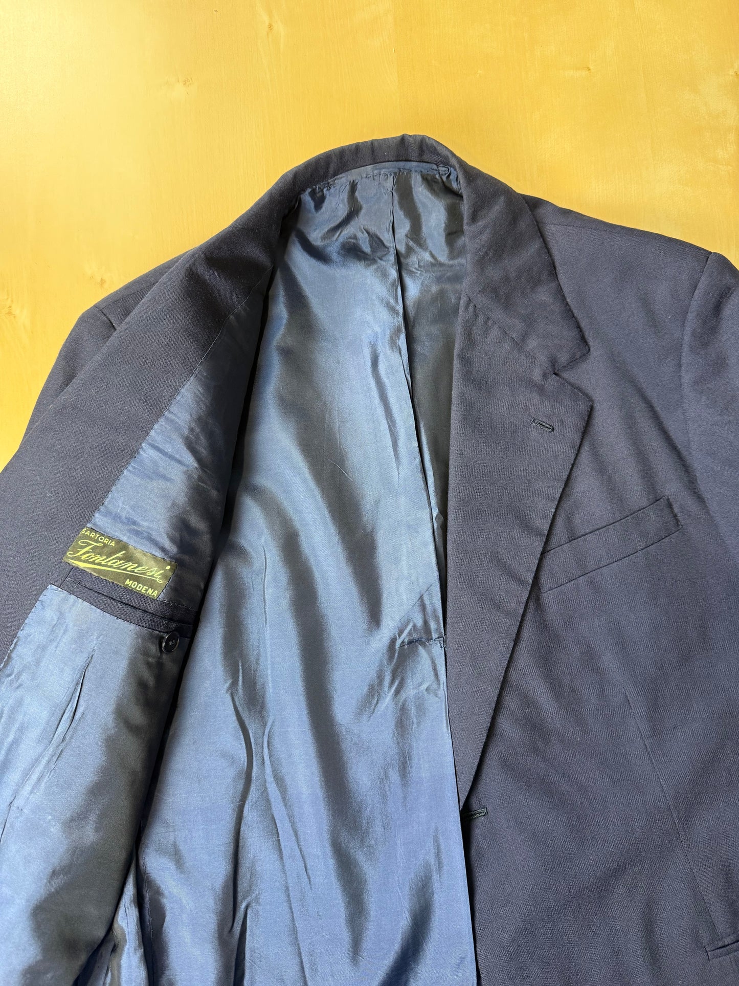 Giacca sartoriale anni ‘50/‘60 tela di lana blu - tg. 48/50 corta