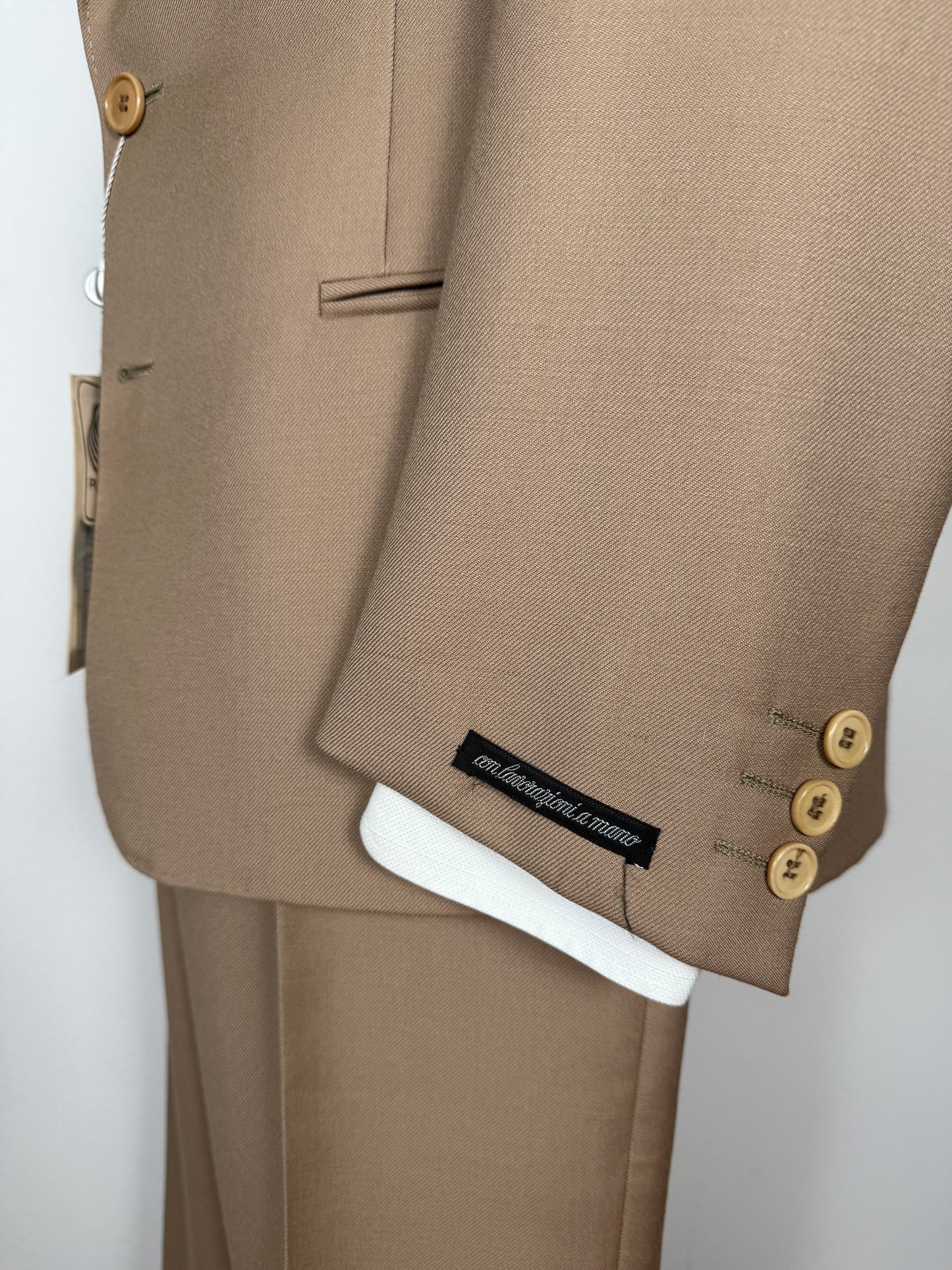 Completo Marzotto anni ‘70 in twill beige (NOS) - tg. 46/48