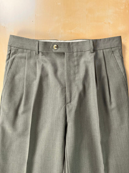 Pantaloni fresco lana verde oliva anni '80 (NOS) - tg. 50
