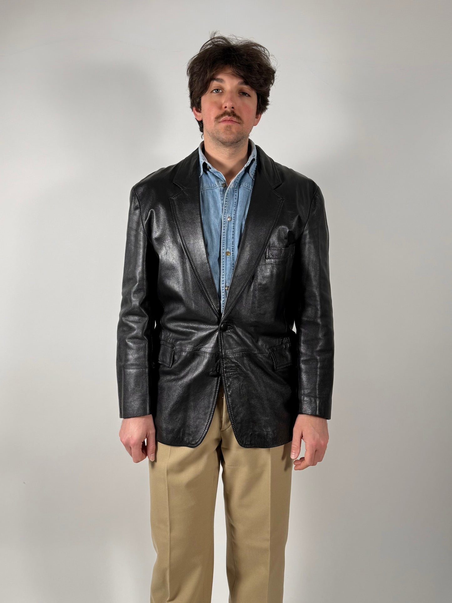 Giacca blazer in pelle anni ‘80 - tg. 50