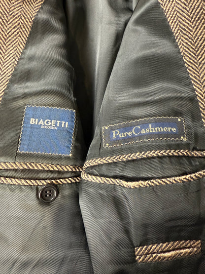 Giacca in puro cashmere marrone spigato - tg. 50