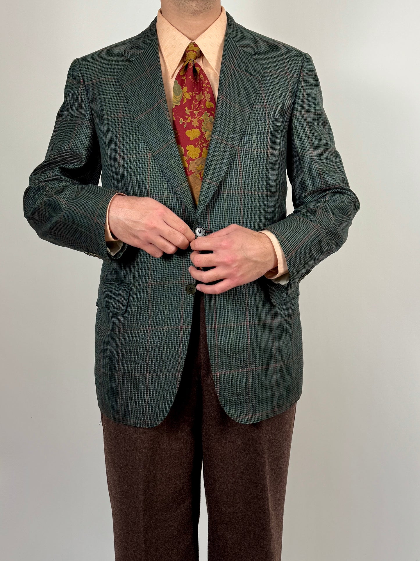 Giacca made-to-measure flanella pettinata pied-de-poule finestrato - tg. 50