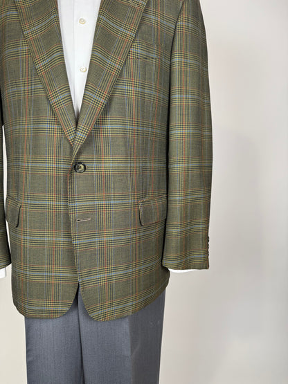 Giacca Valentino anni ‘80 hopsack principe di Galles verde - tg. 50/52