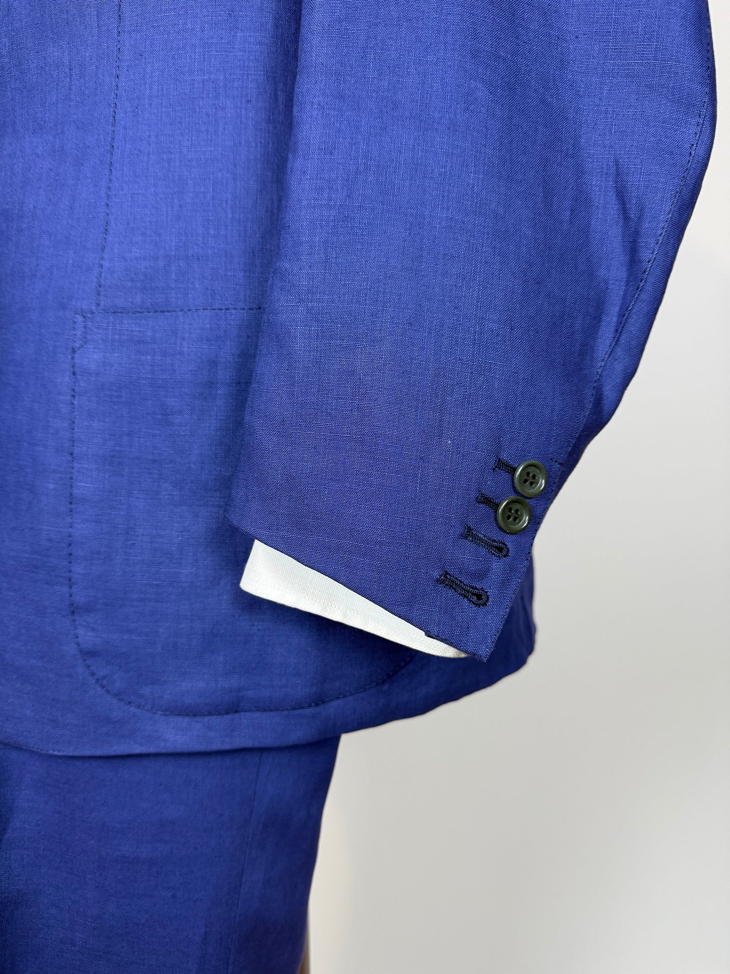 Completo sartoriale F. Di Marco lino irlandese blu (doppio pantalone) - tg. 52 corta