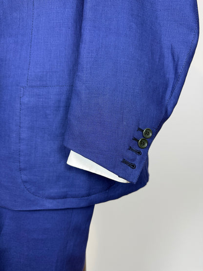 Completo sartoriale F. Di Marco lino irlandese blu (doppio pantalone) - tg. 52 corta