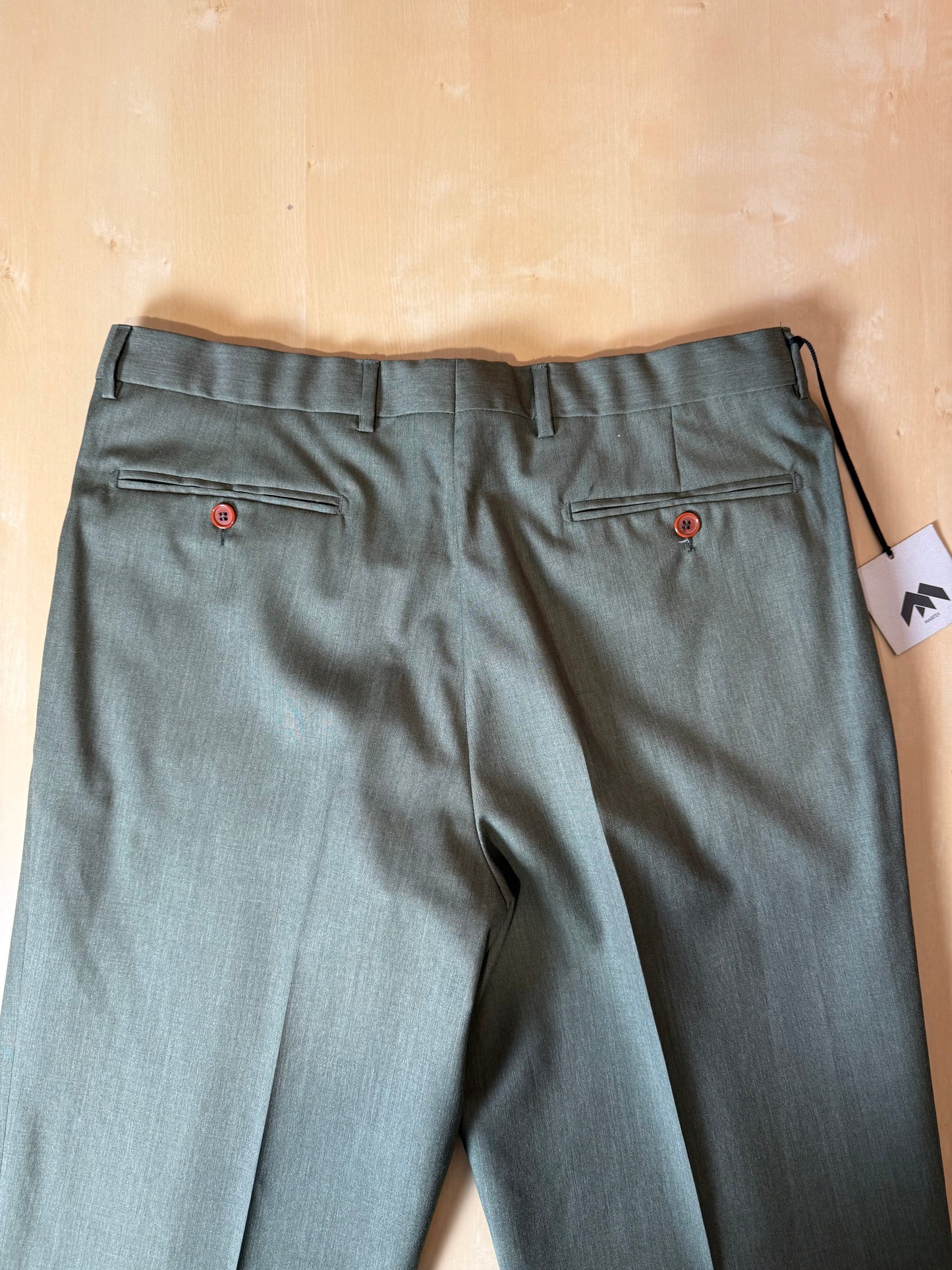 Pantaloni fresco lana verde scuro anni '80 (NOS) - tg. 50