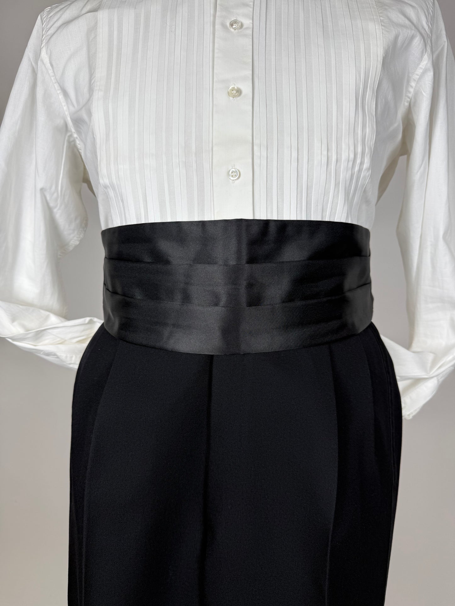 Fascia da smoking in raso di seta - 85-95 cm