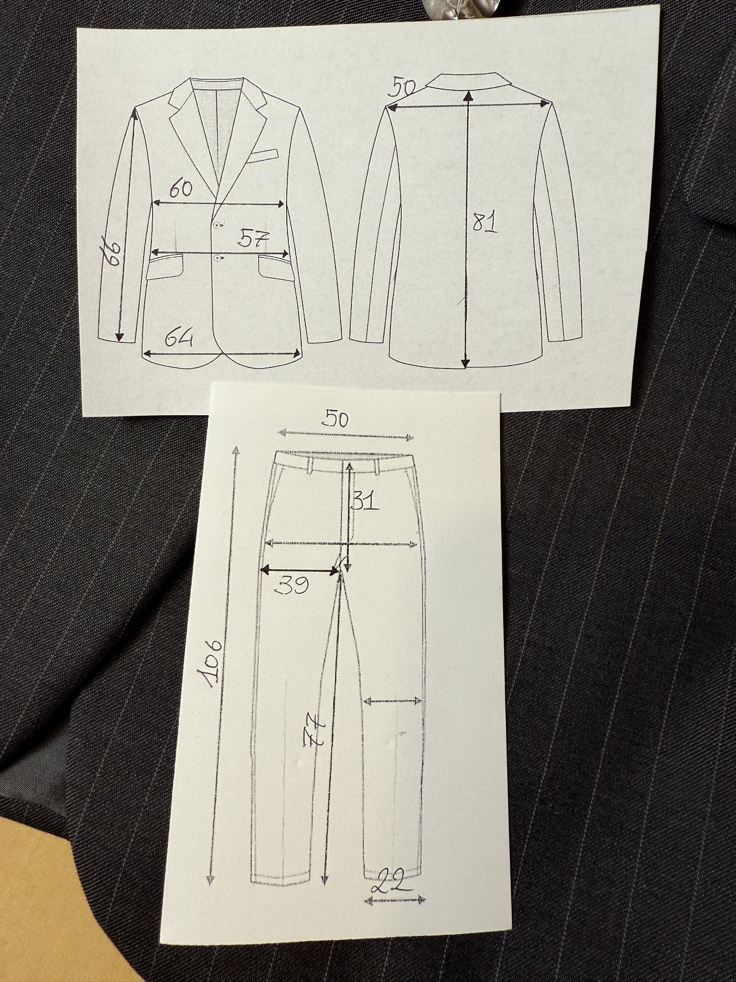 Completo Yves Saint Laurent anni ‘90 grigio gessato - tg. 54/56