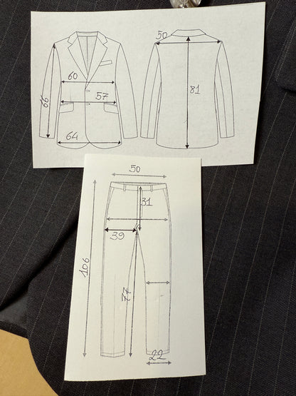 Completo Yves Saint Laurent anni ‘90 grigio gessato - tg. 54/56