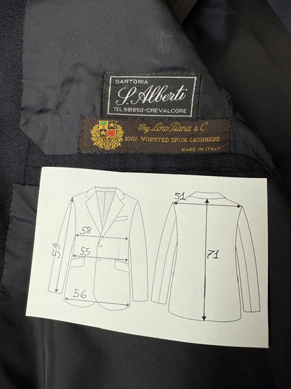 Giacca sartoriale anni '80 in puro cashmere pettinato Loro Piana - tg. 52/54 corta