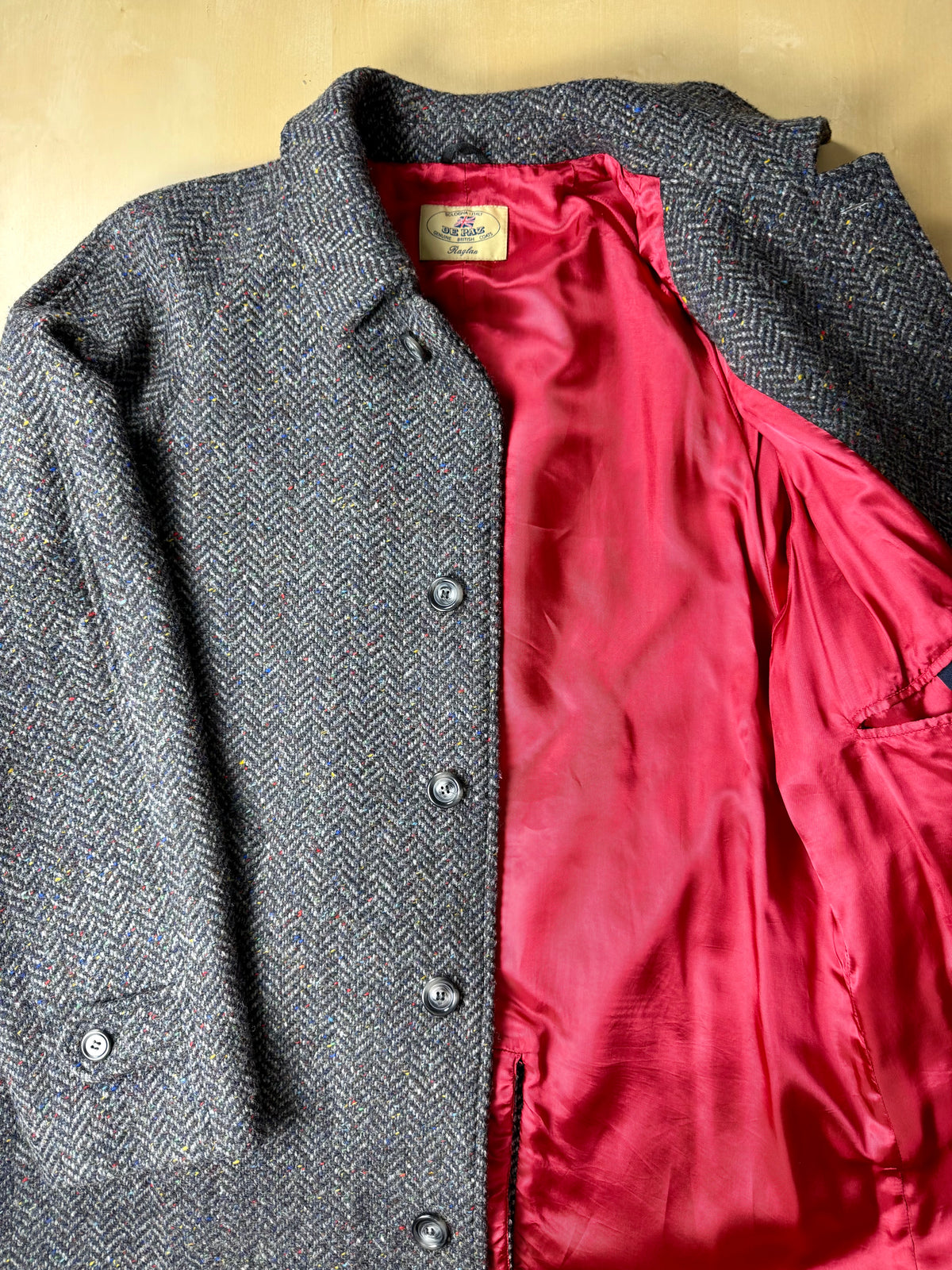 Cappotto raglan De Paz in donegal tweed - tg. 56-60