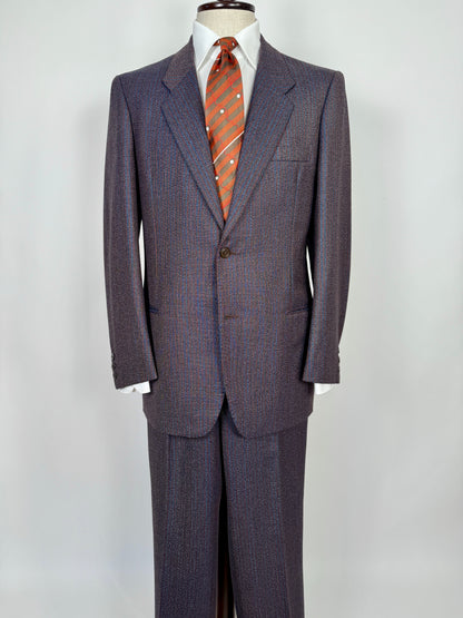 Completo sartoriale anni ‘70 rosso e blu sale-pepe - tg. 50
