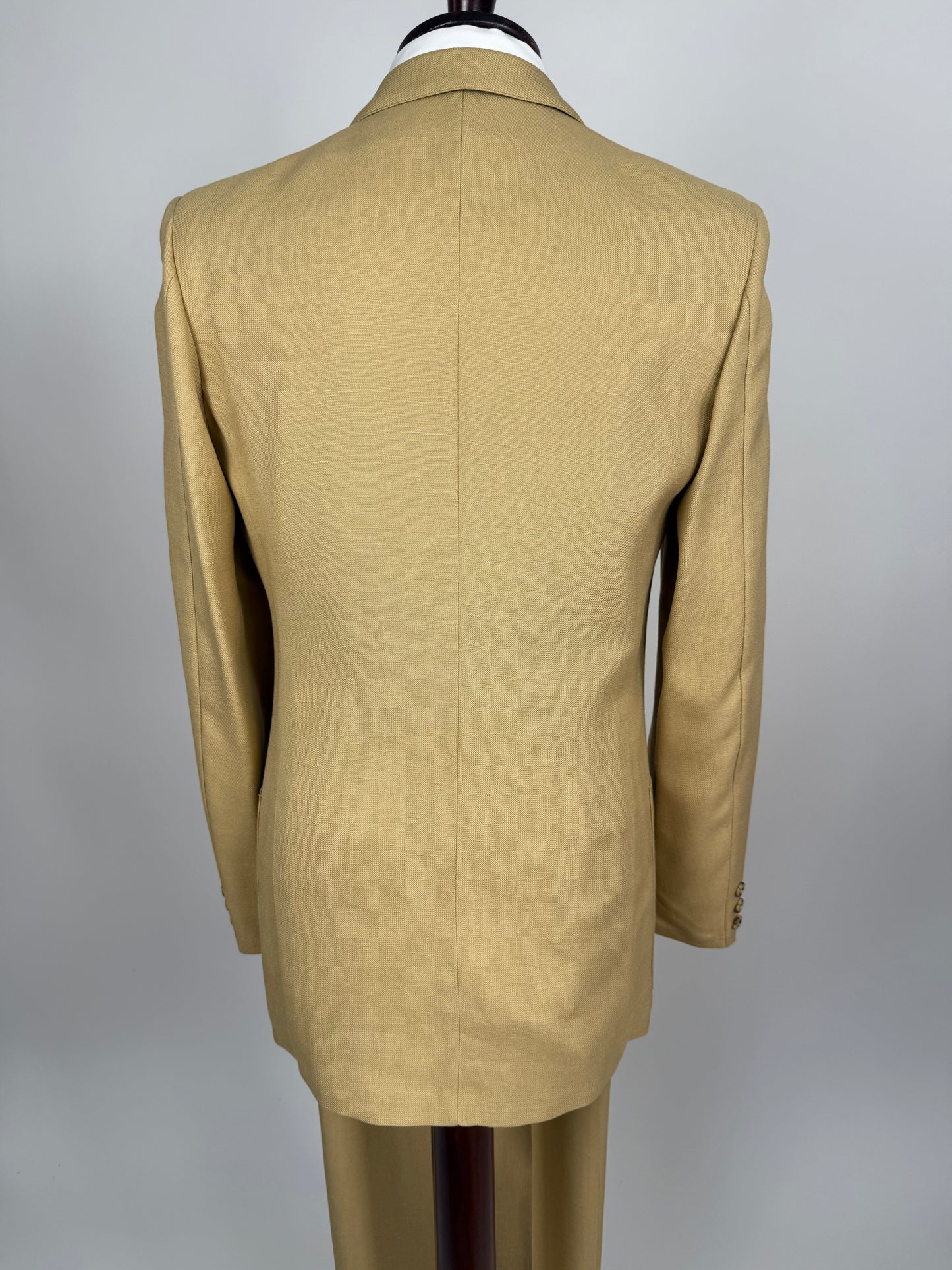 Completo doppiopetto estivo anni ‘70 in misto lino beige - tg. 44/46