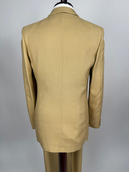 Completo doppiopetto estivo anni ‘70 in misto lino beige - tg. 44/46