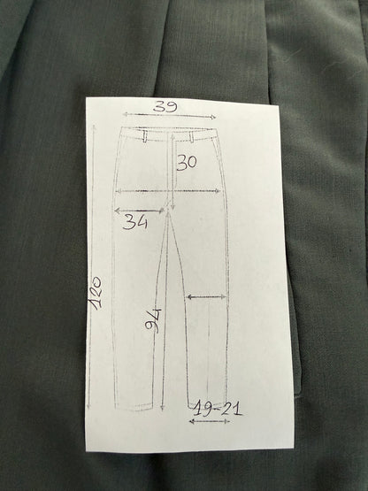 Pantaloni fresco lana verde petrolio anni ‘80 (NOS) - tg. 44