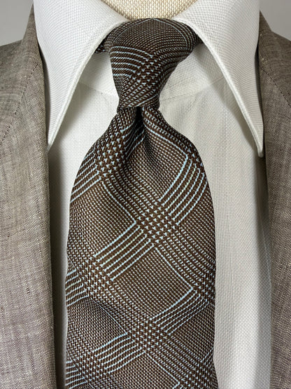Cravatta Ermenegildo Zegna principe di Galles tabacco