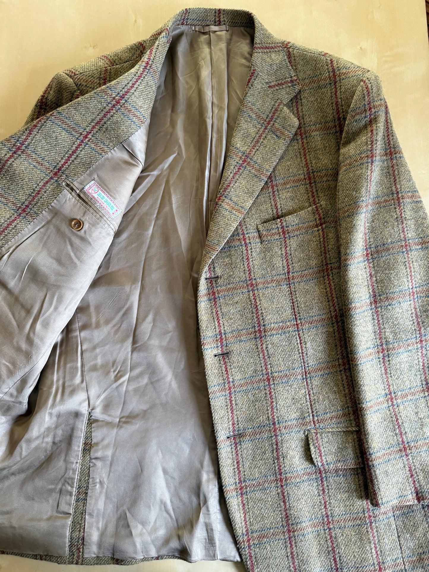 Giacca De Paz in tweed cachi finestrato - tg. 54