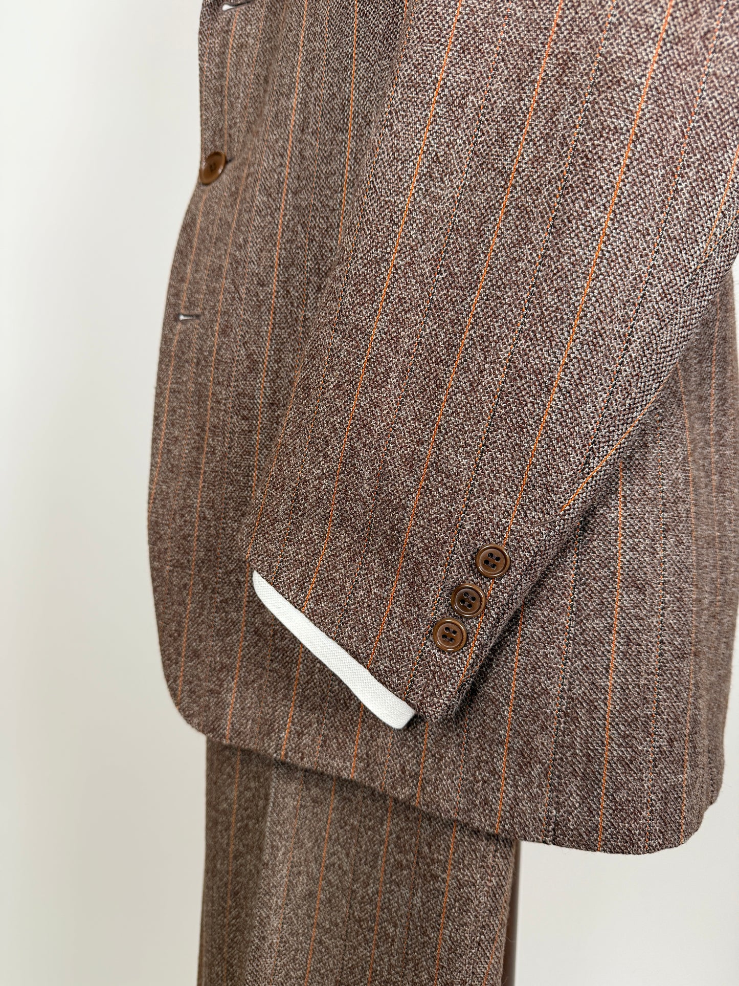 Completo anni ‘70 tweed marrone - tg. 50