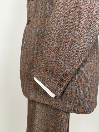 Completo anni ‘70 tweed marrone - tg. 50
