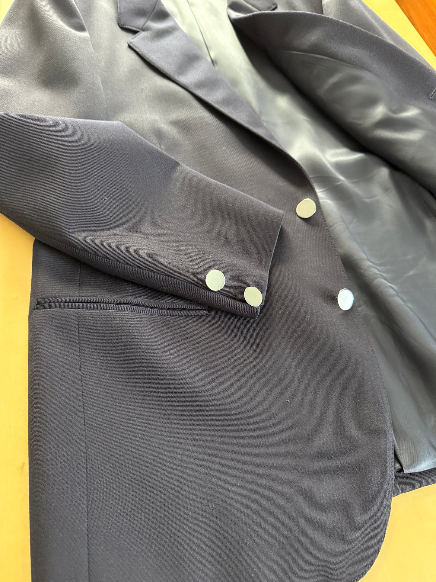 Blazer anni ‘70 in twill pettinato navy - tg. 50/52