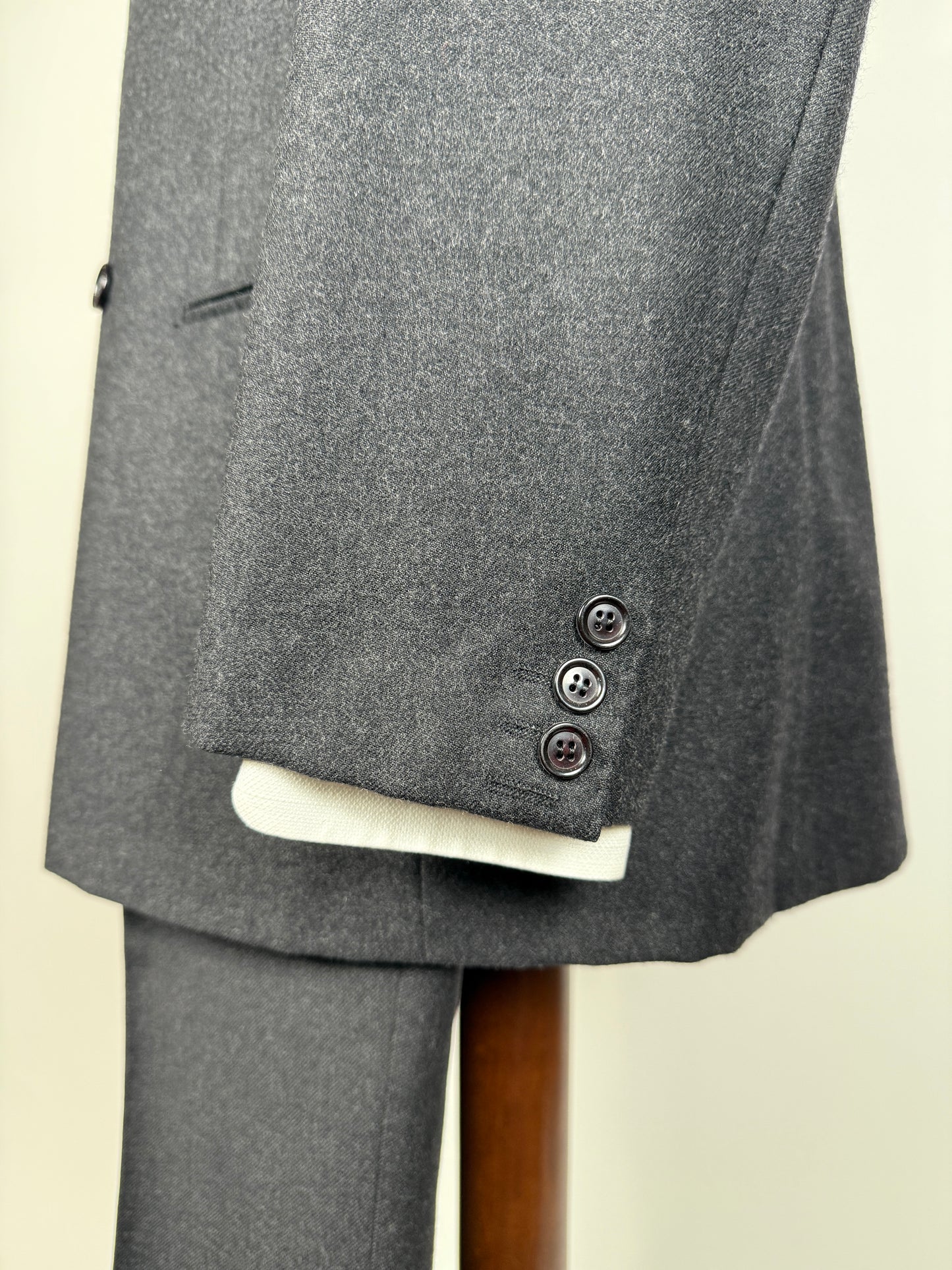 Completo doppiopetto anni ‘70/‘80 flanella antracite - tg. 52