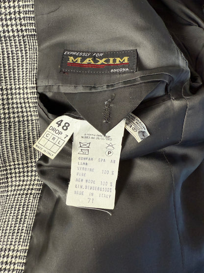 Giacca anni ‘70/‘80 in flanella principe di Galles scozzese - tg. 46