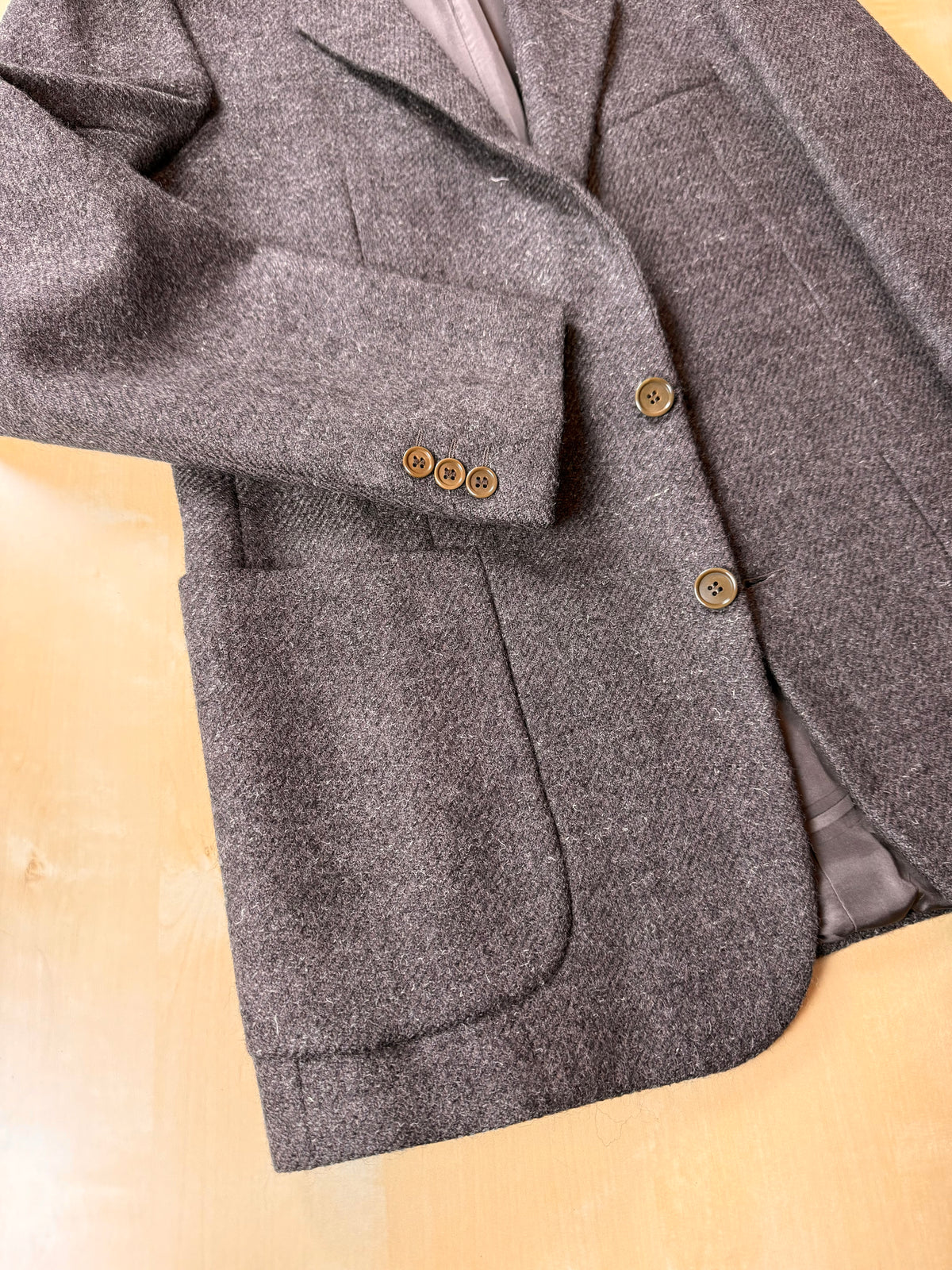 Giacca Corneliani anni '70/'80 tweed marrone tabacco - tg. 46/48