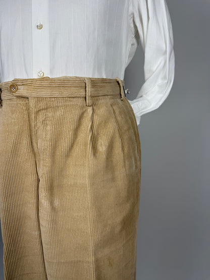 Pantaloni De Paz velluto a coste beige chiaro - tg. 50