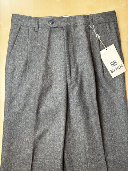 Pantaloni in tweed spinato donegal cachi/marrone (NOS) - tg. 46