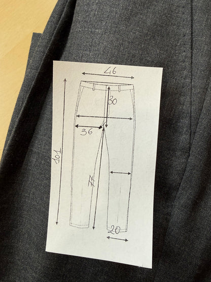 Pantaloni sartoriali fresco lana antracite - tg. 52